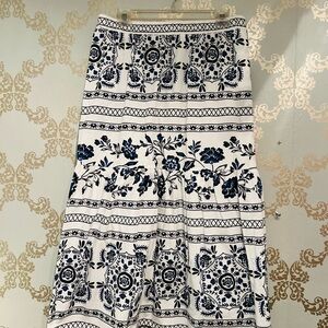 Lane Bryant Navy and White Maxi Skirt